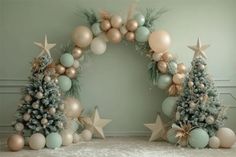 Christmas Elegant Balloon Arch Trees Backdrop UK RR8-243 Trees Backdrop, Balloon Arch Backdrop, Making Backdrops, Green Arch, Gingerbread House Candy, Arch Balloon, New Year Backdrop, Christmas Backdrops For Photography, Boho Backdrop