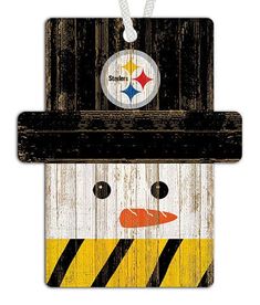 Fan Creations Ornament Pittsburgh Steelers Snowman Ornament Wearing A Scarf, Wooden Snowman, Georgia Usa, Lakeside Collection, Snowman Ornament, Ltd Commodities, The Snowman