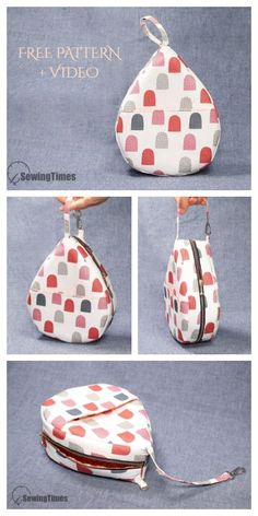 Fabric Water Drop Bag: Free Sewing Pattern and Video Tutorial Potli Bag Pattern, Crochet Potli Bag, Fabric Art Diy, Sewing Tutorials Bags, Purse Design, Chic Purses, Potli Bag, Diy Bag Designs