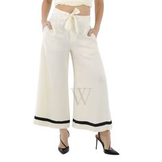 Polo Ralph Lauren Ladies Bottoms. SKU: 211793231001. Color: White. Polo Ralph Lauren White Satin Wide Leg Pants. Crafted from smooth satin cut with a fluid drape. Featuring zip fly with hook-and-bar closure, front slant pockets, back welt pocket and attached sash. Satin Wide Leg Pants, Versace Watch, White Polo, Lauren White, Denim Shoes, White Satin, Anne Klein, Fashion Sunglasses, Emporio Armani