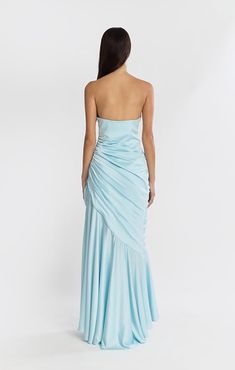 Corset Draped Dress - XXS / Blue