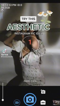 an advertisement for aesthetic instagram pic idea on the screen, with text that reads try this aesthetic