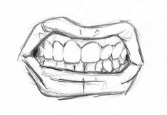 a drawing of a mouth with teeth