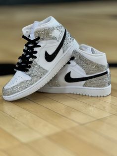 Experience custom fashion like never before with Rhinestones Air Jordan 1s. Stand out in any crowd and make a bold statement in these extraordinary shoes! With their high-quality rhinestones and unique design, you're sure to turn heads everywhere you go. Be daring and be brave with your style! 💎. 🔥 100% genuine, Brand New.👟 Custom sneakers.💫 Every pair is hand-made to order.✨ Best quality waterproof and scratch-proof paints used.✨ 1000+ satisfied customers across various platforms. 🌎Free wo Expensive Nike Shoes, Shoes For Volleyball, Cheap Volleyball Shoes, Sky Shoes, Custom Air Jordan 1, Best Volleyball Shoes, Casual Shoes Women Sneakers, Neon Shoes, Air Jordan 1s