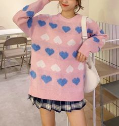 Heart Knit Sweater, Sweater Jumper, Hello Dear, Jumper Sweater, All Over The World, Small Businesses, Knit Sweater, Harajuku, Knitted Sweaters