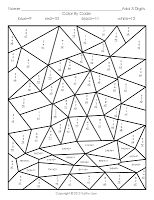 the color by code worksheet for numbers 1 - 10 is shown in black and white