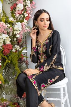 Pakistani Designer Online | Sarosh Salman | Luxury Pret & Wedding Wear Embroidered Party Wear Kurta With Traditional Drape, Party Wear Long Sleeve Kurta For Diwali, Party Wear Lawn Suit With Dabka For Diwali, Dabka Lawn Suit For Diwali Party, Lawn Suit With Dabka For Diwali Party Wear, Diwali Party Wear Lawn Suit With Dabka Detailing, Eid Unstitched Resham Embroidered Blouse, Party Wear Long Sleeve Kurta For Festive Occasions, Festive Party Wear Embellished Kurta