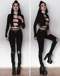 Ricky Aimee, Dark Beauty Fashion, Cute Edgy Outfits, Rustic Outfits, Club Attire, Rocker Outfit, Horror Costume, Aesthetic Fits