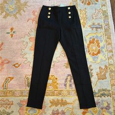 Nwt, H&M Black Front Button Pants, Gold Buttons, Pants Are Thick Jersey/Viscose Material, Size Small Button Pants, M Pants, Pants Color, Gold Buttons, Pant Jumpsuit, H&m, Pants For Women, Pants, Women Shopping