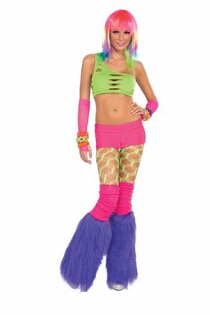 These Club Candy Pink boy shorts are a great accessory for 100s of brightly colored themes from raves to 80s parties, pride festivals and more. Neon Costume, 1980s Costume, Pink Boyshorts, Fur Leg Warmers, Pink Booties, Mardi Gras Costumes, Halloween Party Outfits, Trendy Halloween, Green Outfit