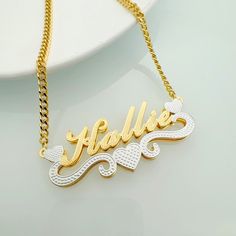 Material: Copper.. Color: Two Tone. Chain Length: 14",16",18",20",22". Process: Gold Plated. Recipient: Women, Mom, Men, Wife, Girl Friend, Children. Product Type: Name Necklace. Brand: Silviax Jewelry. Item: 2024NE0369. White Chain Necklace For Valentine's Day Gift, White Chain Necklace With Adjustable Chain For Valentine's Day, White Adjustable Chain Necklace For Valentine's Day, Mother's Day Heart Necklace With Chain, Valentine's Day Nameplate Necklace With Adjustable Chain, White Chain Jewelry For Valentine's Day, Personalized Heart Pendant Chain Necklace For Valentine's Day, Personalized Heart Chain Necklace For Valentine's Day, Customized White Heart-shaped Necklace