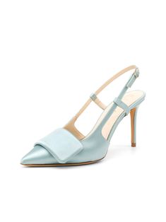 Something Bleu - HALEN Slingback Pump - Light Blue Geometric Ornament, Special Occasion Shoes, Fancy Shoes, Satin Pumps, White Pumps, Evening Shoes, Blue Satin, Slingback Pump, Perfect Shoes