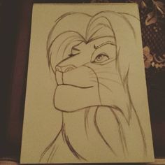 a drawing of simba from the lion king