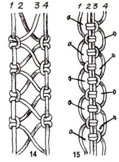 three different types of chains with numbers on each side and the same type of chain attached to them