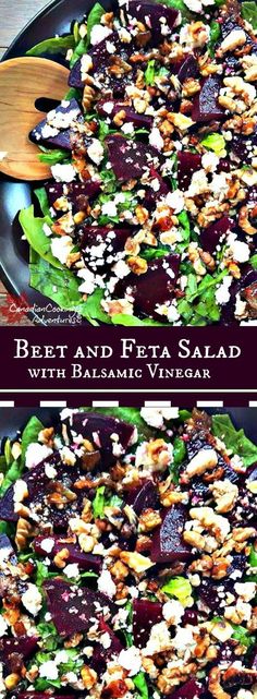 beet, feta and walnut salad with balsamic vinjod dressing