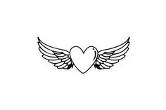 a heart with wings on a white background