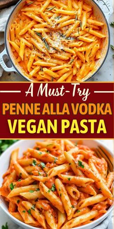 pasta in a pan with sauce and parmesan cheese on the side, next to a