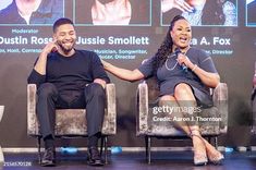 Jussie Smollett and Vivica A. Fox speak on a panel during Black Owned... Amy Macdonald