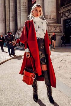 Haute Couture Style, Red And Black Outfits, Day Outfit Ideas, Street Style 2018, Top Fashion Bloggers, High Fashion Outfits, Valentines Outfits, Valentine's Day Outfit, Style Fall