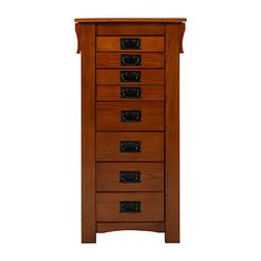 a tall wooden cabinet with five drawers