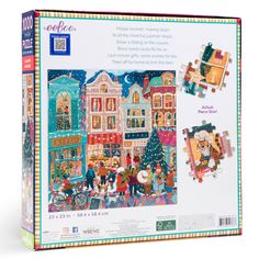 a puzzle box with a christmas scene on it