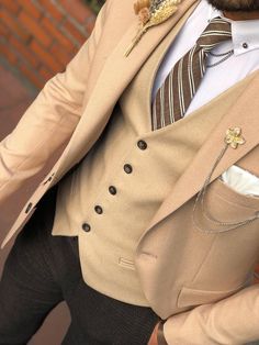 Multi Slim-Fit Suit Vest Beige-baagr.myshopify.com-suit-BOJONI Beige Color Code, Pants Gift, Suit Material, Elegant Man, Slim Fit Suit, Man Up, Men’s Suits, Suit Vest, Men's Wardrobe