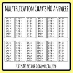 the printable worksheet for multiplcation chart no answers