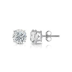 14kt White Gold Diamond Stud: 9.86cts of round clarity enhanced diamonds Formal Round Moissanite Diamond Earrings, Gia Certified Round Earrings For Formal Occasions, Gia Certified Round Earrings For Formal Events, Elegant Gia Certified Round Diamond Earrings, Formal Round Diamond Earrings With Vvs Clarity, Round Diamond White Diamond Earrings For Formal Occasions, Vvs Clarity Diamond Earrings For Formal Events, Formal Round Stone Diamond Earrings, Formal Round Brilliant Cut Earrings