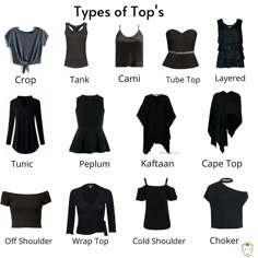 the types of tops that are available in different styles