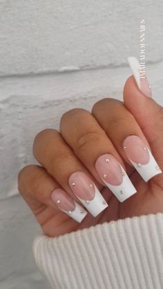 Nails Luxury, French Tip Acrylic Nails, French Acrylic Nails, Short Square Acrylic Nails, Party Nails, Acrylic Nails Coffin Short, Pink Acrylic Nails, Birthday Nails, Square Acrylic Nails