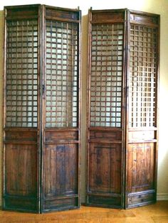 Antique Chinese Screen Panels 5376 Temple Doors by AntiqueByChen Screened In Porch Furniture, Temple Door, Ancient Chinese Architecture, Asian Interior