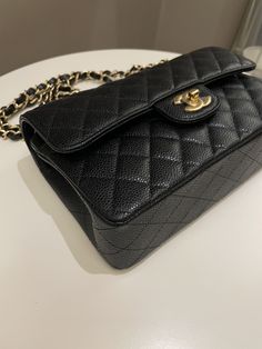 Chanel Classic Quilted Small Double FlapBlack Caviar GHWSmall 23 x 14 x 6.5 cmSingle chain drop 43 cmDouble chain drop 24 cmYear 2022Microchip9.9/10 Like New w Seal (minimal use overall almost like new)Includes full set box, dust bag and booklet with stamp, no receiptRTP 14,000 sgd Price now 11,300 sgd 8390 usd CN5799-01 Chanel Classic Flap Medium Caviar, Chanel Classic Flap Bag Caviar, Black Chanel Flap Bag, Luxury Black Quilted Wallet On Chain, Chanel So Black Flap Bag, Chanel Caviar, Black Caviar, Gold Ounce, Flap Bag