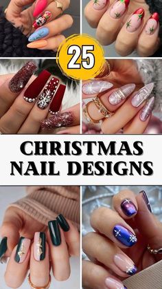 Cute Christmas Nail Ideas, Simple Christmas Nail Designs, Simple Christmas Nail, Green Christmas Nails, Christmas Nail Designs Easy, Red Christmas Nails, Fall Nail Trends