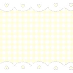 a yellow and white checkered background with hearts