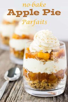 Individual Fall Desserts In A Cup, Fudge Business, Apple Pie In A Cup, Pie Jars, Healthy Apple Desserts, Cheesecake Jars, Apple Pie Desserts, Cups Recipes, Baked Apple Dessert