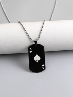 Black Fashionable   Stainless Steel  Pendant Necklaces Embellished   Jewelry Edgy Jewelry, Magical Jewelry, Mens Pendant, Cool Necklaces, Stylish Jewelry, Dog Tag, Metal Necklaces, Pretty Jewellery, Stainless Steel Necklace