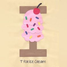 an ice cream sundae with sprinkles and a cherry on top that says i'm for ice cream