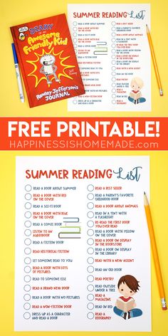 a printable summer reading list for kids