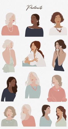 many different types of women are shown in this illustration