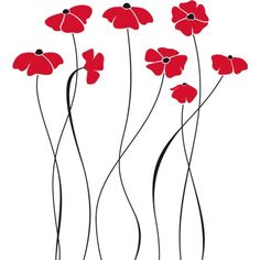 some red flowers on a white background with black lines in the bottom right hand corner