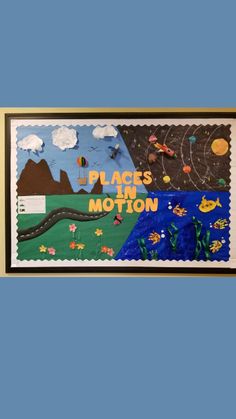 a bulletin board with an ocean theme on it