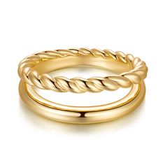 PRICES MAY VARY. SIMPLICITY AND COMPLEXITY COEXIST -- The 14k gold rings for women is designed for layering and is a cool complement to other gold rings for women. The unique and elegant double-layer design exudes a dazzling sheen and fashion forward atmosphere GOLD LUSTRE -- The surface of the rings for women non tarnish gold rings is slippy and has a good gloss. the non tarnish gold rings displays a bright gold lustre, which reflects the texture of its metallic material and also gives the chun Rings For Women Macy's, Chunky Gold Rings, Twisted Rings, Gold Rings For Women, Ring Displays, Twist Ring, Layer Design, Finger Rings, Bright Gold