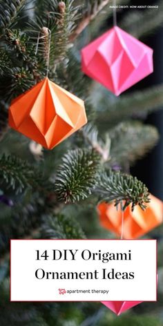 Diy Origami Home, Paper Ornaments Diy, Origami Decor, Origami Home Decor, Origami Christmas Ornament, Origami Ornaments, Origami Decoration, Paper Christmas Decorations, Paper Christmas Ornaments