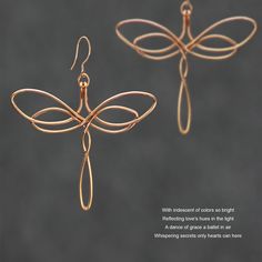 This unique dragonfly earrings are handmade. Perfect for any occasion as a unique gift. Bridal gifts, Free US Shipping. I hand-textured each piece of the jewelry. Due to the handmade nature of these earrings, each set may vary very slightly. However, that is the beauty of handmade. That said, you can rest assured that you will receive a true artisan piece of jewelry! ;-) My contact number: 626-379-1904. Please contact me if you would like to order multiples or customize a design for your special event, I will be pleased to give you a discount on a quantity order.  ;-) Purchases will be shipped within 1-3 business days. In case of occasional shortage of beads material, purchases will be shipped in a week. Packages are shipped via USPS first-class mail with delivery confirmation. We will e-m Artsy Wire Wrapped Earrings Gift, Gold Dragonfly Earrings For Gift, Nature-inspired Wire Wrapped Earrings As Gift, Nature-inspired Wire Wrapped Earrings For Gifts, Bijoux Fil Aluminium, Copper Wire Jewelry, Sweet Earrings, Dragonfly Jewelry, Dragonfly Earrings