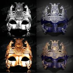 Mens Greek Roman Warrior Gladiator Hercules Venetian Theatre Masquerade Mask Themed Masquerade Mask For Carnival Party, Vintage Masquerade Costume Accessories For Halloween, Vintage Masquerade Mask For Halloween Costume Party, Vintage Masks For Halloween Costume Party, Vintage Halloween Costume Party Masks, Vintage Masquerade Mask For Carnival Party, Vintage Masquerade Mask For Halloween, Venetian Masquerade Mask For Halloween Formal, Vintage Masquerade Mask For Mardi Gras Costume Party