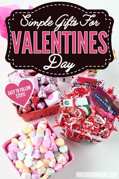 valentine's day gift box filled with candy, candies and marshmallows