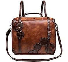 Steampunk Crossbody Shoulder Purse Leather Messenger Bag Satchel School Bag Gothic Retro Briefcase for Women (A-028) : Amazon.ca: Clothing, Shoes & Accessories Steampunk Backpack, Phone Bag Pattern, Retro Texture, Big Handbags, Handbag Vintage, Beg Tangan