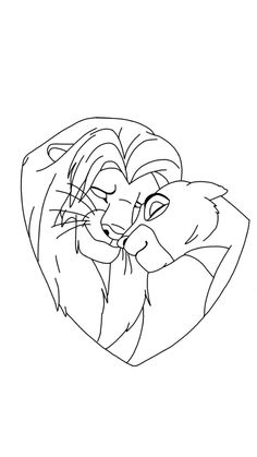 the lion and cub face from disney's live - in - the - wild