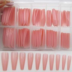 Colored Coffin Press on Nails Long Ballerina False Fake Nail Tips Full Cover 710824343459  eBay Nails Nude Color, Press On Nails Nude, Fake Nail Tips, Press On Nails Long, Nails Nude, Coffin Press On Nails, Fake Nail, Womens Nails, Nails Long