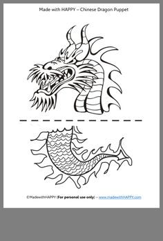 the chinese dragon is shown in black and white, but it's not color